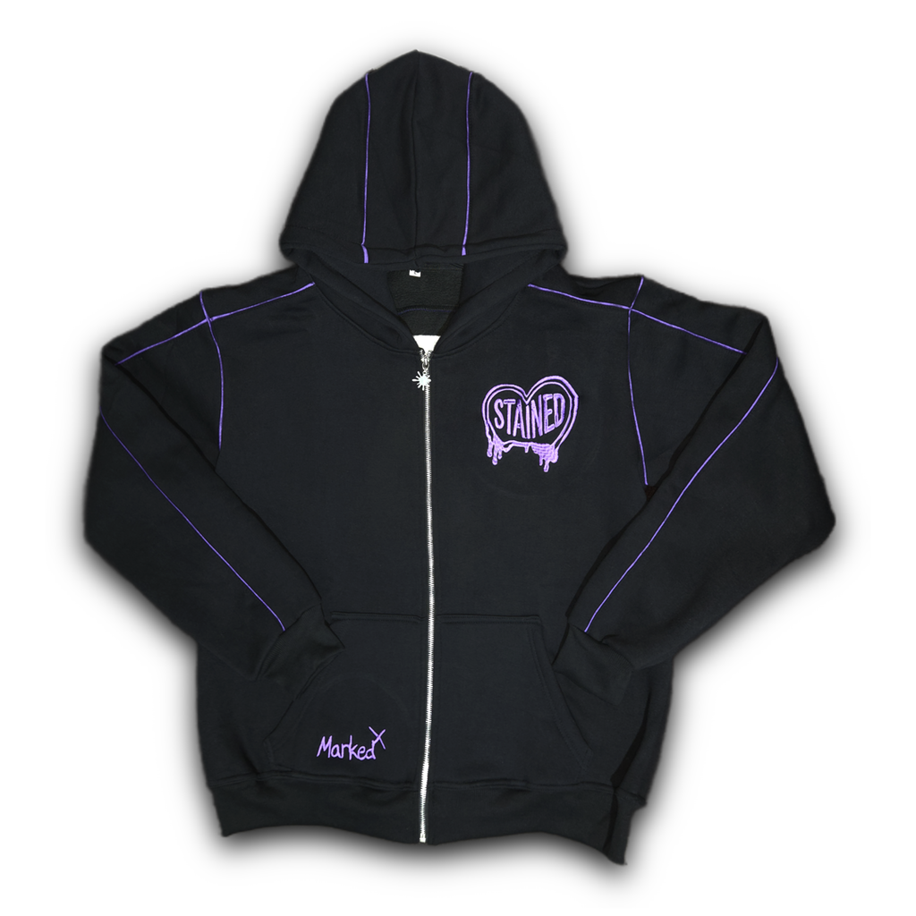 Stained Zipper Hoodie