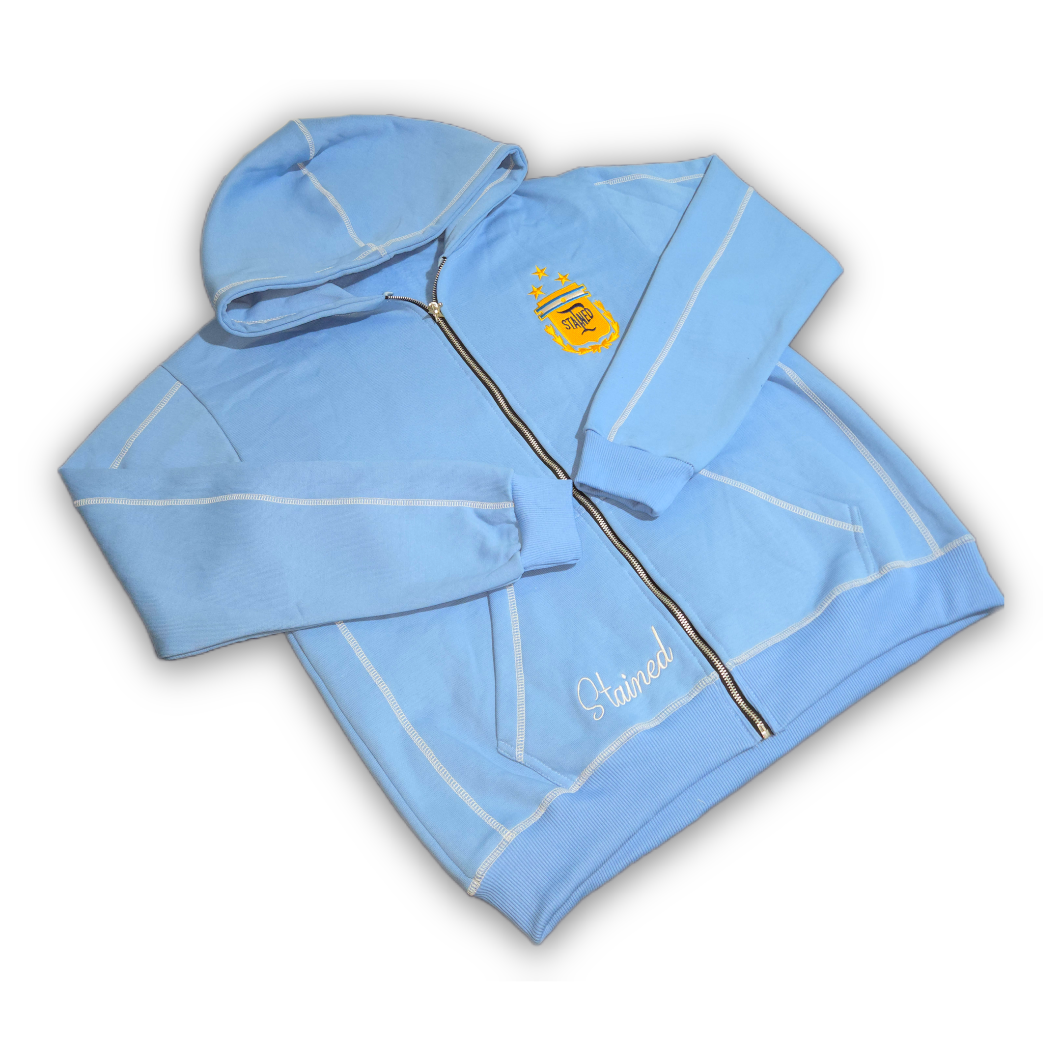 Stained Argentina Zipper Hoodie