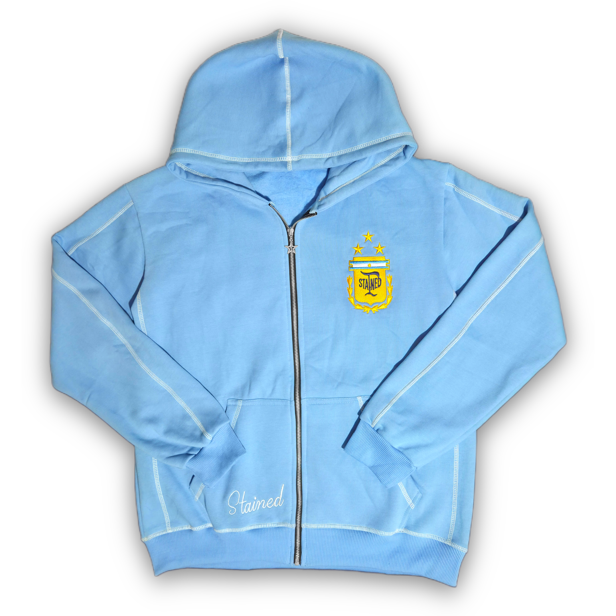 Stained Argentina Zipper Hoodie